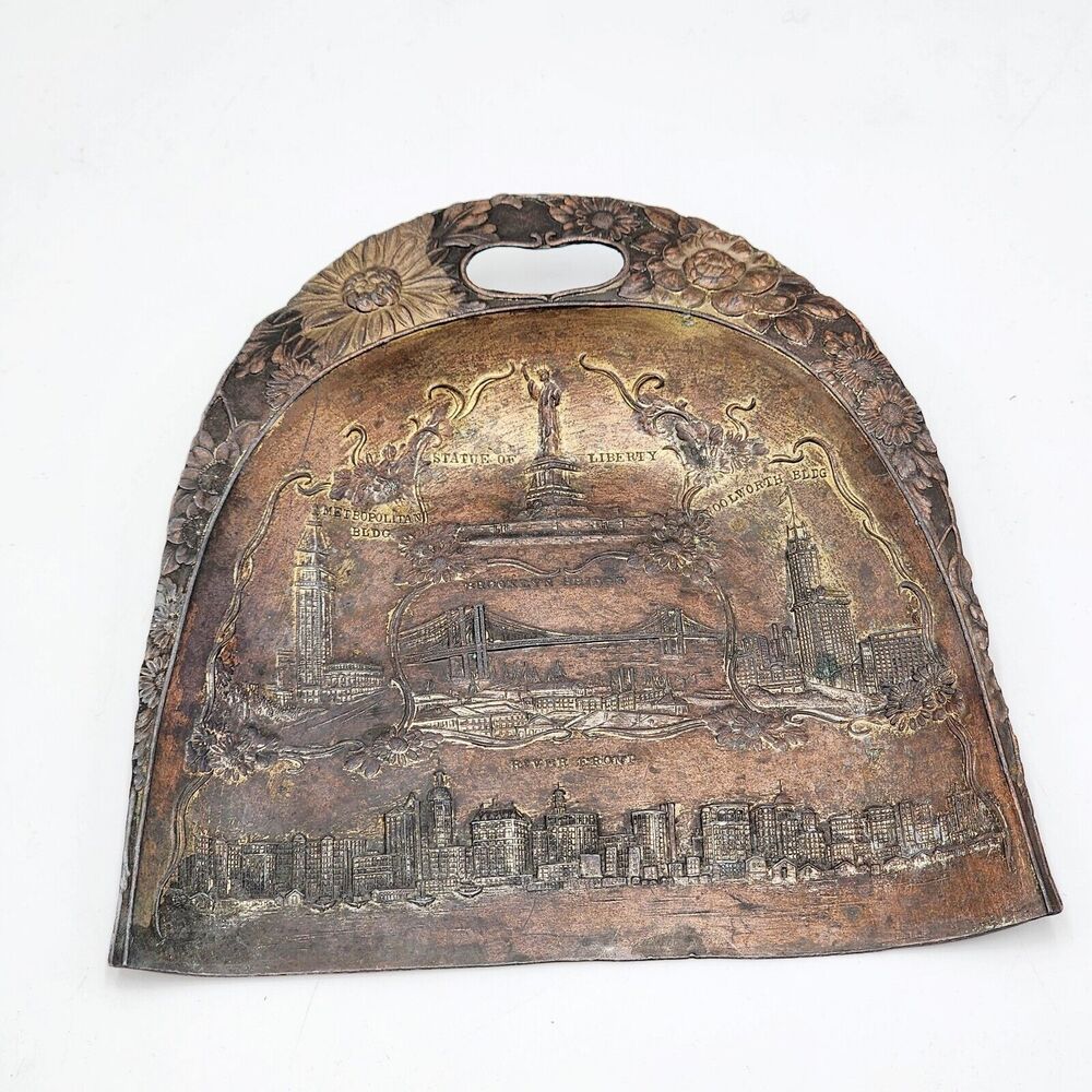 Vintage A.C Bosselman Co N.Y Dust Pan Crumb Tray New York Souvenir Metal Japan